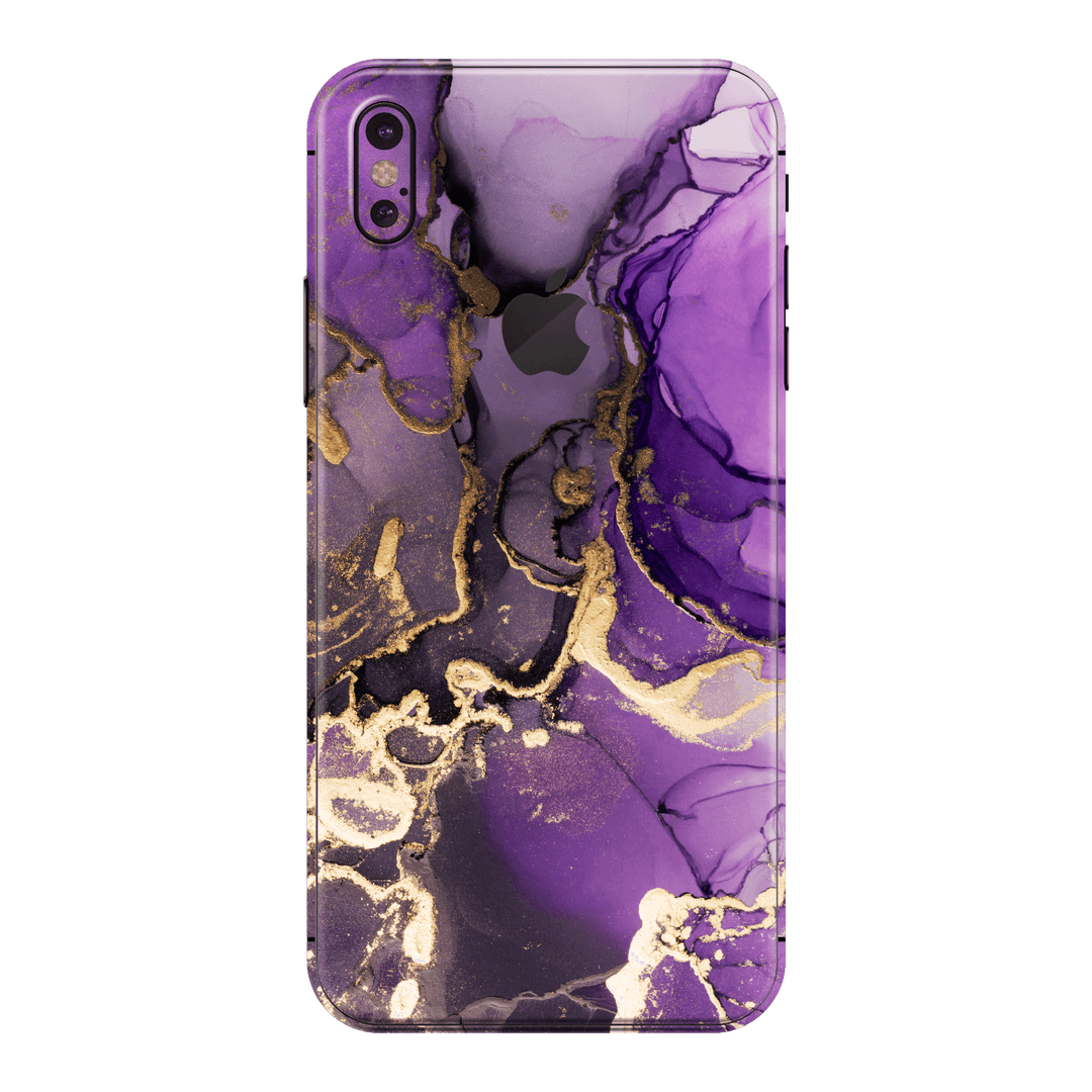 iPhone XS Print Printed Custom SIGNATURE AGATE GEODE Purple-Gold Skin Wrap Sticker Decal Cover Protector by EasySkinz | EasySkinz.com