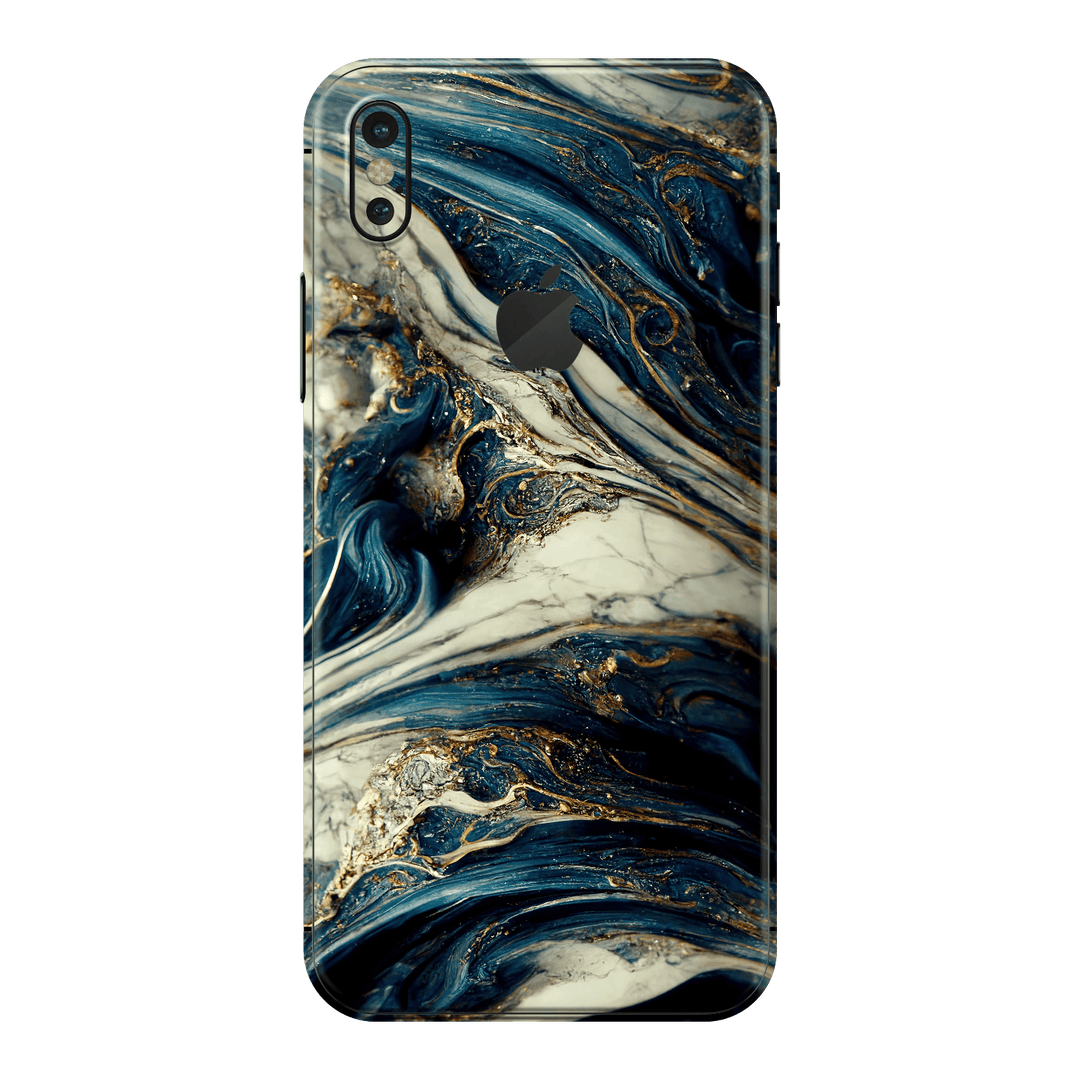 iPhone XS Printed Custom SIGNATURE Agate Geode Naia Ocean Blue Stone Skin Wrap Sticker Decal Cover Protector by EasySkinz | EasySkinz.com