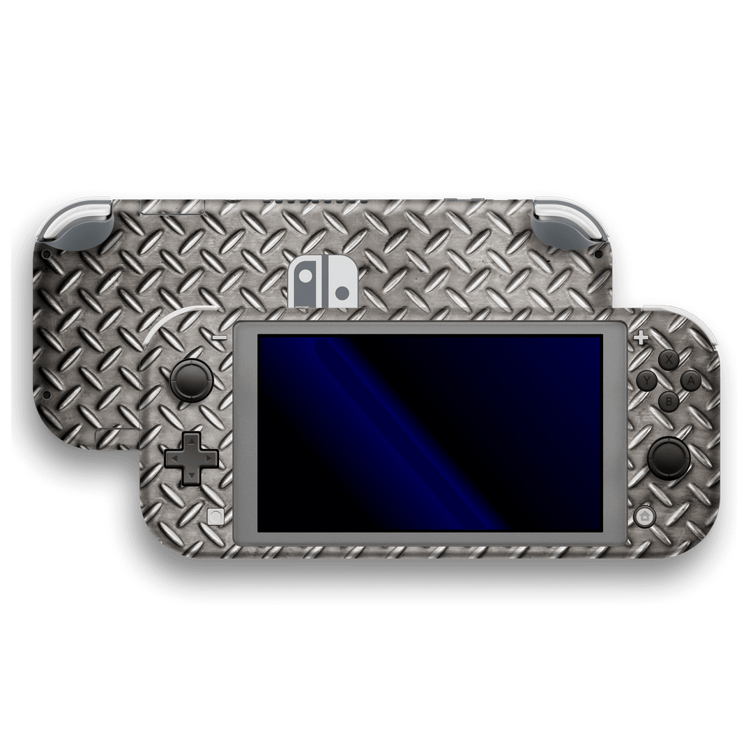 Nintendo Switch LITE SIGNATURE Diamond STEEL PLATE Skin Wrap Sticker Decal Cover Protector by EasySkinz